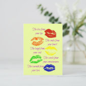 Kus uit je lips briefkaart (Staand voorkant)