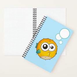 Kus van een Pufferfish, Cute Cartoon Fish Notitieboek