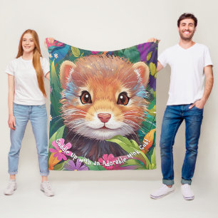 Kuschel met een knuffelbare mink welp fleece deken