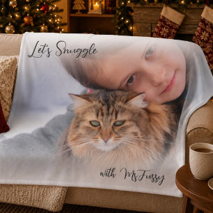 Kusdeken met huisdierfoto Kerstcadeau Fleece Deken