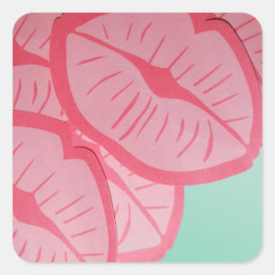 Kusjes voor Valentijnsdag Vierkante Sticker
