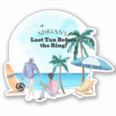 Kusparty voor vrijgezellen sticker (Voorkant)