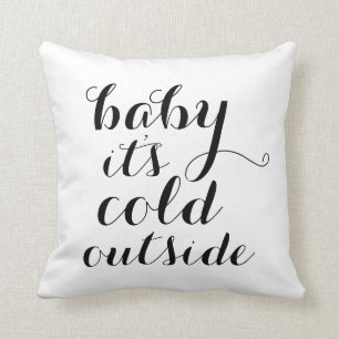 Kussen Baby Het is koud buiten - wit