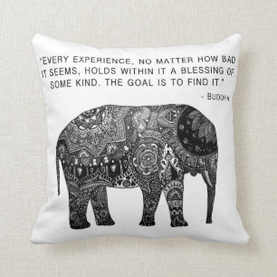Kussen Boeddha Henna Olifant Wijsheid