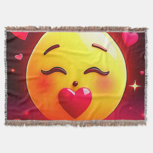 Kussen Emoji blaast harten Deken