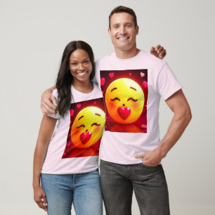 Kussen Emoji blaast harten T-shirt