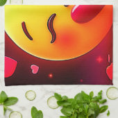 Kussen Emoji blaast harten Theedoek (Gevouwen)