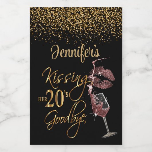 Kussen Haar 20's Afscheid - 30e Verjaardag Wijn Etiket (Enkel label)