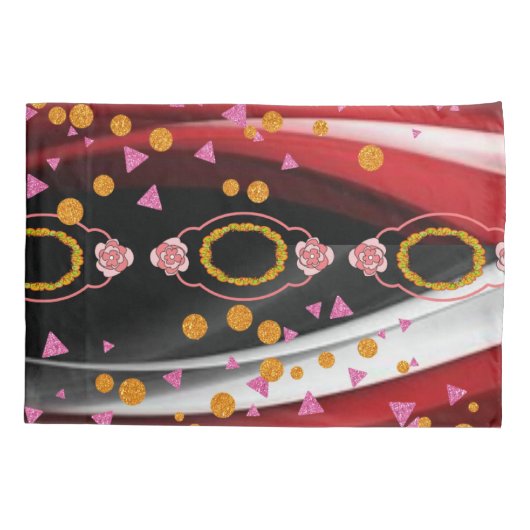 Kussen Hoesje Abstract Rood Zwart Wit Kussensloop (Achterkant)