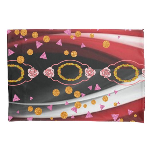 Kussen Hoesje Abstract Rood Zwart Wit Kussensloop (Voorkant)