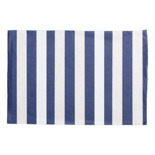 Kussen Hoesje Streep Wit en Blauw Kussensloop (Achterkant)