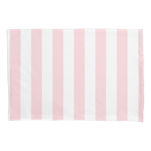 Kussen Hoesje Streep Wit en Roze Kussensloop (Voorkant)
