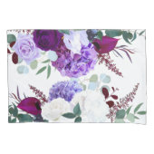 Kussen Hoesjes Lavendel Hibiscus op Wit Kussensloop (Voorkant-Links)