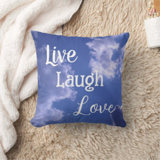 Kussen 'Leef Lach Lief' | Blauwe Lucht Wolken
