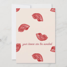 Kussen Lippen Rood op beige kleur valentijnsdag Feestdagenkaart