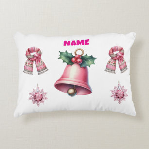 Kussen met accent - Gepersonaliseerd roze kerstkus