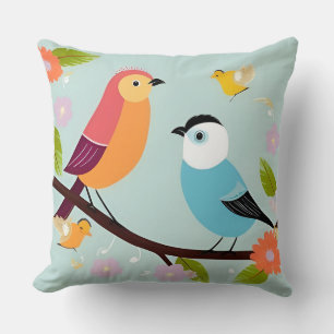 Kussen met leuke vogel Cartoon Huisdecoratie