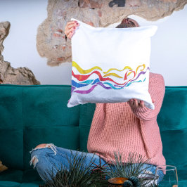 Kussen met linten in meerdere kleuren