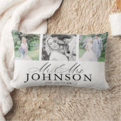 Kussen met moderne monogram collage van Mr & Mrs f (Deken)