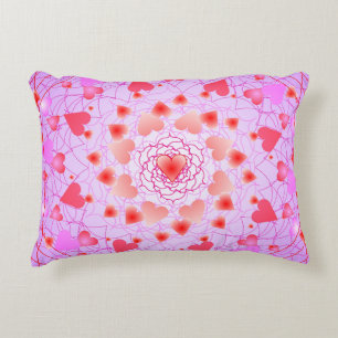 Kussen met roze hartenpatroon