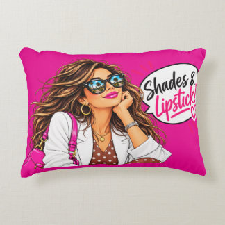 Kussen met Shades & Lipstick Hot Pink Pop Art Acce