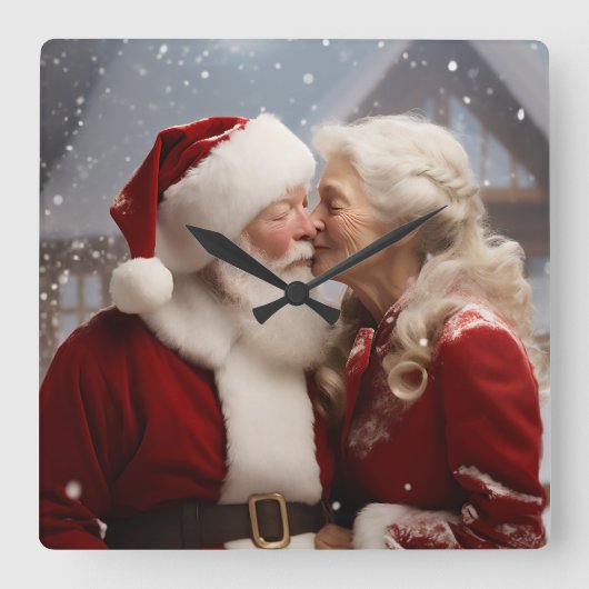 Kussen Mr en Mrs Sinterklaas Vierkante Klok (Voorkant)