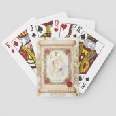 Kussen paar Monogrammed, Rozen, bruiloft Scroll Pokerkaarten (Achterkant)