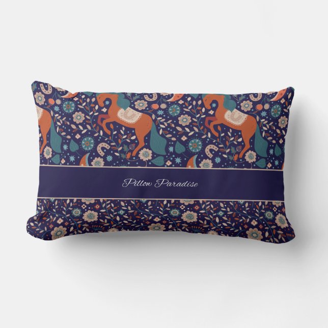 Kussen Paradise Branded Modern Art Horse Abstract (Voorkant)