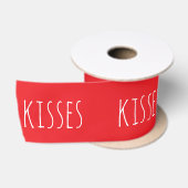 'Kussen' Romantisch Rood Witte Bruiloft Bruidsfees Lint (Spoel)