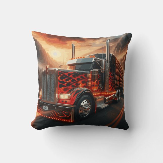 Kussen Route 66 van de trucker (Voorkant)
