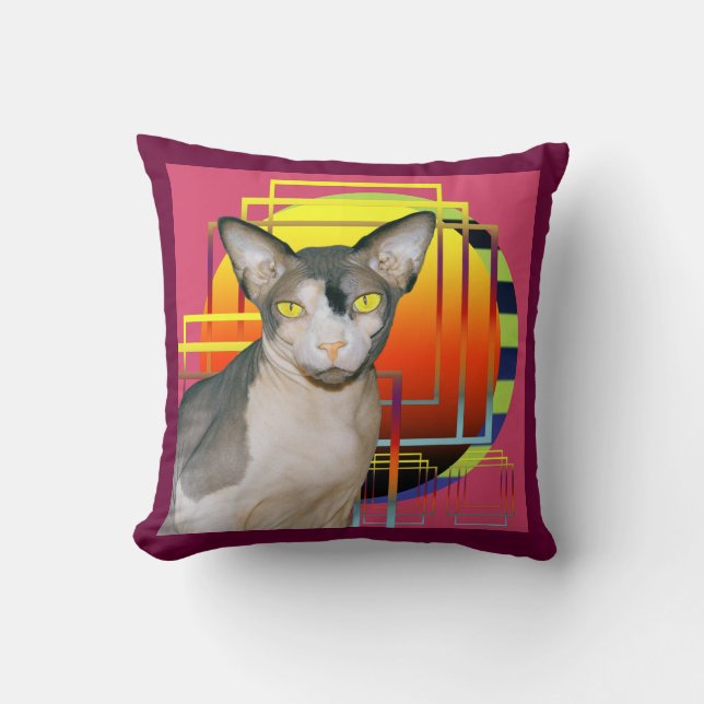 Kussen | Sphynx Sphinx Kitty Cat Pink (Voorkant)
