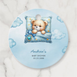 Kussen Teddy Bear Baby shower Bedankjes Labels