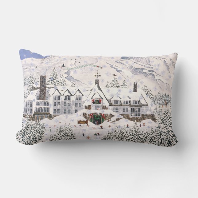 Kussen " Timberline Lodge Winter" (Voorkant)