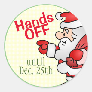 "Kussen UIT" Kerstman Kerstmis Ronde Sticker