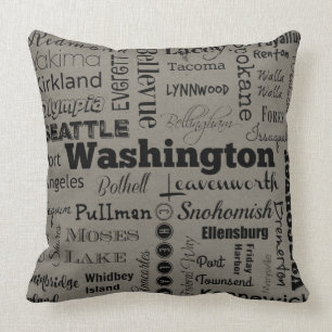 Kussen van de typografie van Washington-steden in