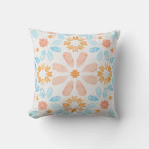 Kussen van Marokkaanse stijl, blauw en oranje