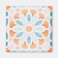 Kussen van Marokkaanse stijl, blauw en oranje, sti