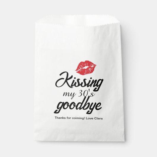 Kussen van mijn 30e Goodbye Birthday Favoriete tas Bedankzakje (Voorkant)