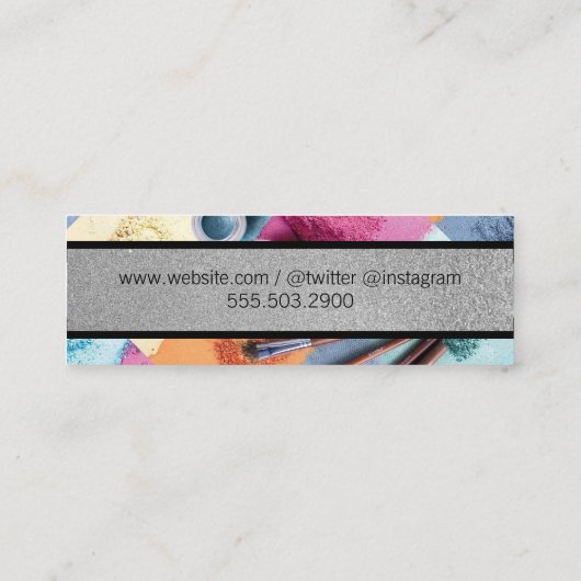 Kussen / Visagist / Make-up Poeder Mini Visitekaartje (Achterkant)