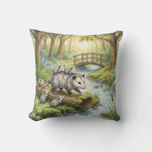 Kussen voor kinderen met bosopossum mama en baby's