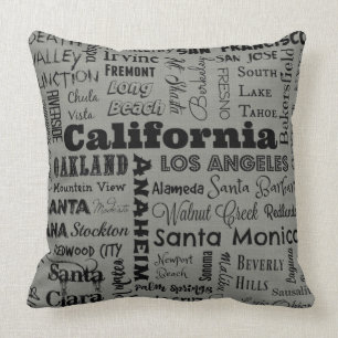 Kussen voor typografie van Californische steden in
