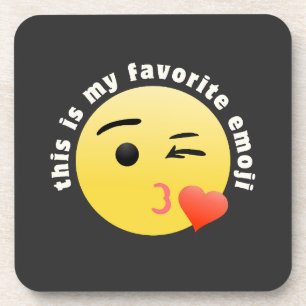 Kussend Hart Emoji Bier Onderzetter