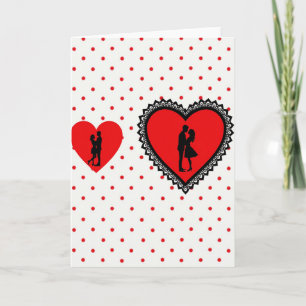 Kussend Paar Liefdeshart Kaart