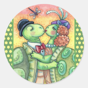 KUSSENDE SCHILDPAD MINNAARS, LIEF TARPON VALENTIJN RONDE STICKER
