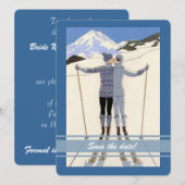 kussende skiers - winter opslag voor aankondiging  (Voorkant / Achterkant)