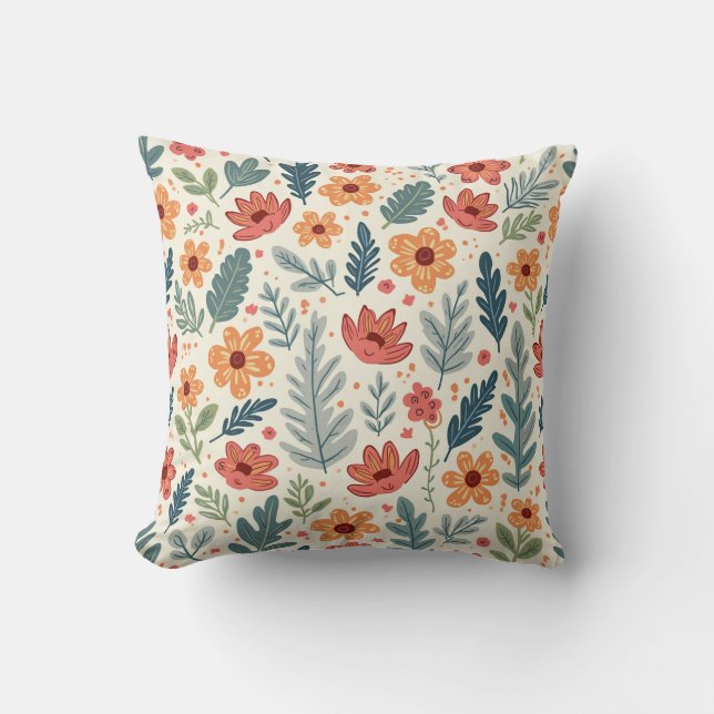 kussenkussen met bloemenpatroon kussen (Voorkant)