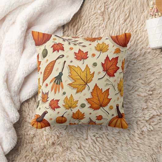 Kussenkussen met omgevallen bladeren en pompoenen kussen (Deken)