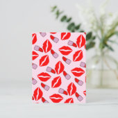 kussens en lipsticks briefkaart (Staand voorkant)