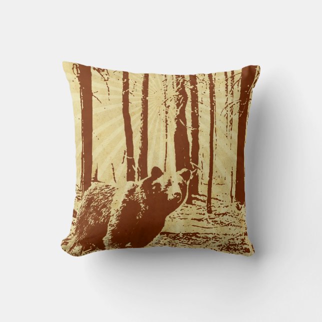 Kussens met grizzly Beer (Voorkant)