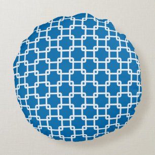 Kussens rond de Dazzling Blue Square Link Round